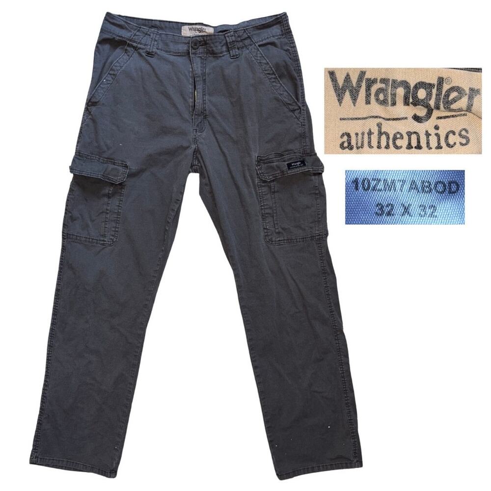 Wrangler Mens Five Star Relaxed Fit Flex Cargo Pants Olive Drab Size 32x32